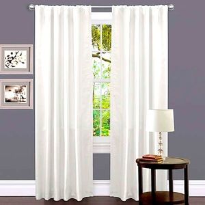 Rodeo home faux shantung white curtains